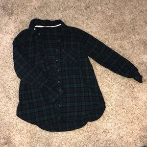 Women’s Navy and Green Flannel